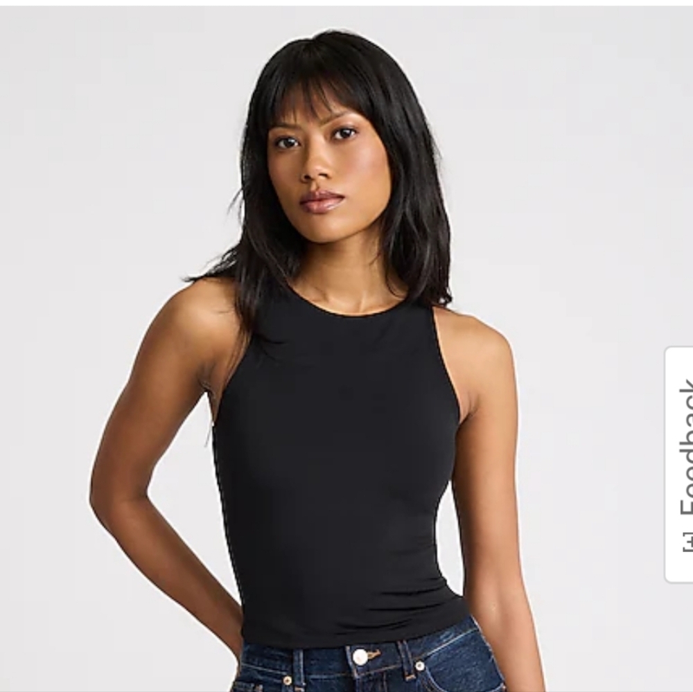 Brown Expres Body Contour High Compression High Neck Cropped Tank BROWN